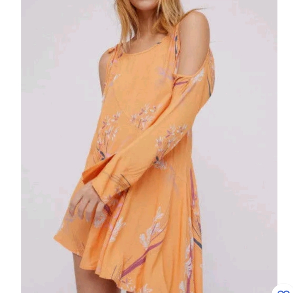 FREE PEOPLE Floral Clear Skies Cold Shoulder Tunic Dress Size S - Picture 1 of 10